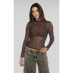 Blusa Chocolate Manga Larga...