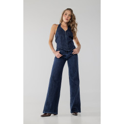 Jean Azul Oscuro Semi Wide Leg