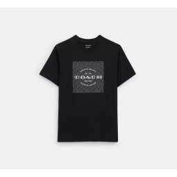 T-SHIRT CANVAS NEGRO COACH